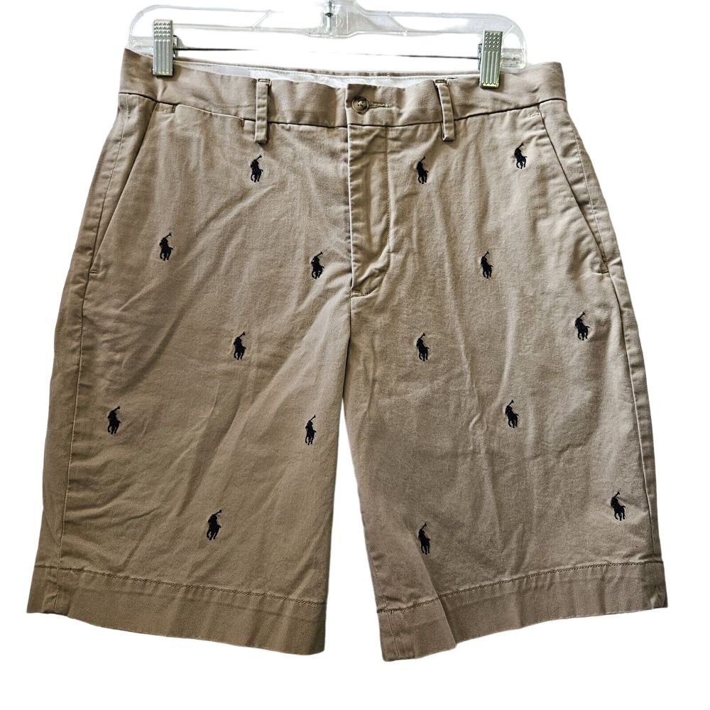 Polo Ralph Lauren 31 Shorts Stretch‎ Classic Fit Chino All Over Navy Pony Print